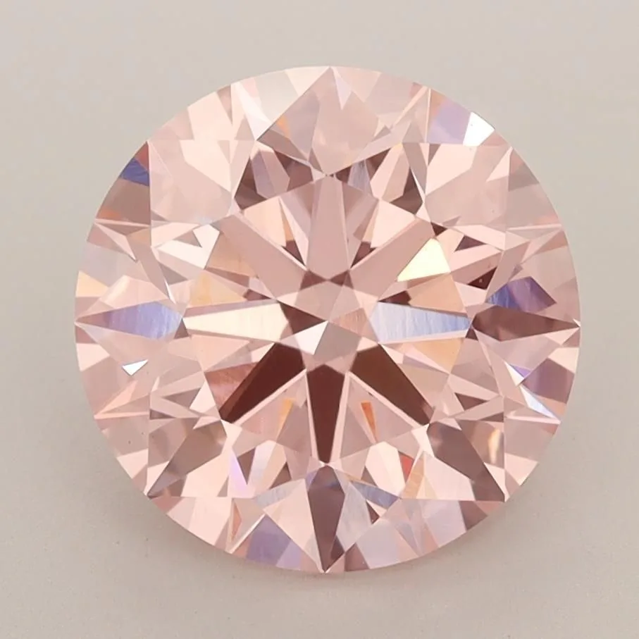 3.17 Carat Round Fancy Vivid Pink VVS2 Lab Diamond
