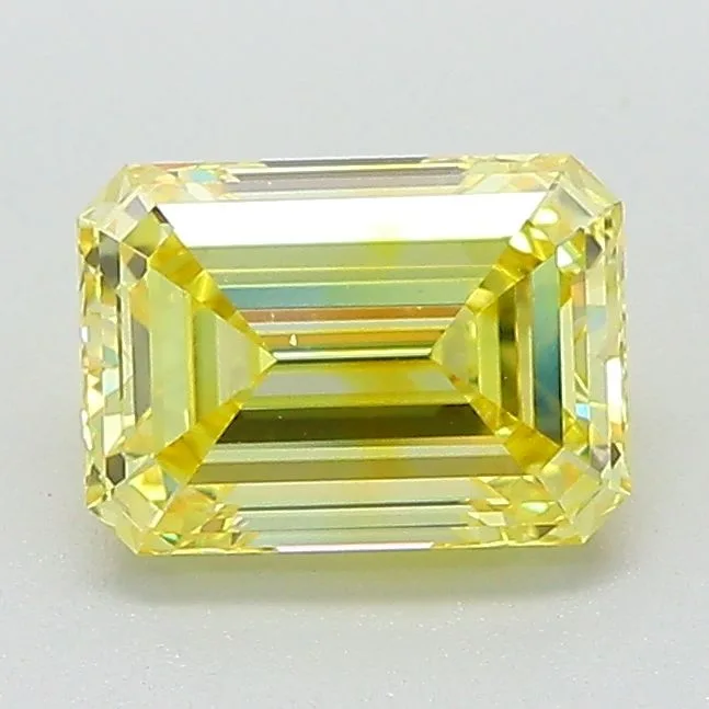 1.27 Carat Fancy Vivid Yellow VVS2 EMERALD Lab Diamond