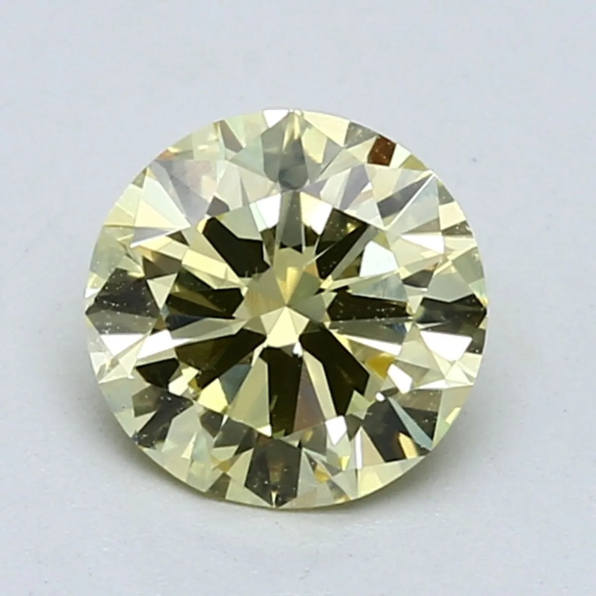 1.38 Carat Round Fancy Intense Yellow VS1 Natural Diamond