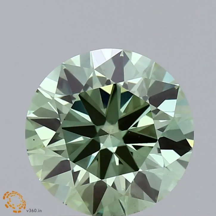 2.5 Carat Fancy Vivid Green VS2 ROUND Lab Diamond