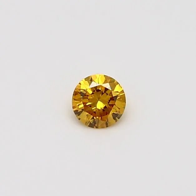 0.14 Carat Round Fancy Vivid Yellow Natural Diamond