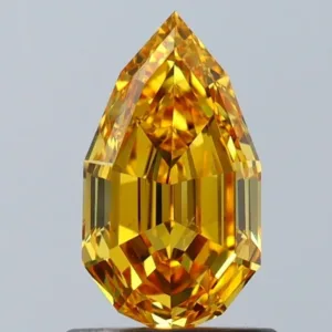1.01 Carat Pear Fancy Vivid Orange Yellow SI1 Natural Diamond