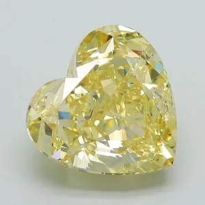 5.04 Carat Heart Fancy Vivid Yellow VVS2 Lab Diamond