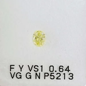 0.64 Carat Oval Fancy Yellow VS1 Natural Diamond