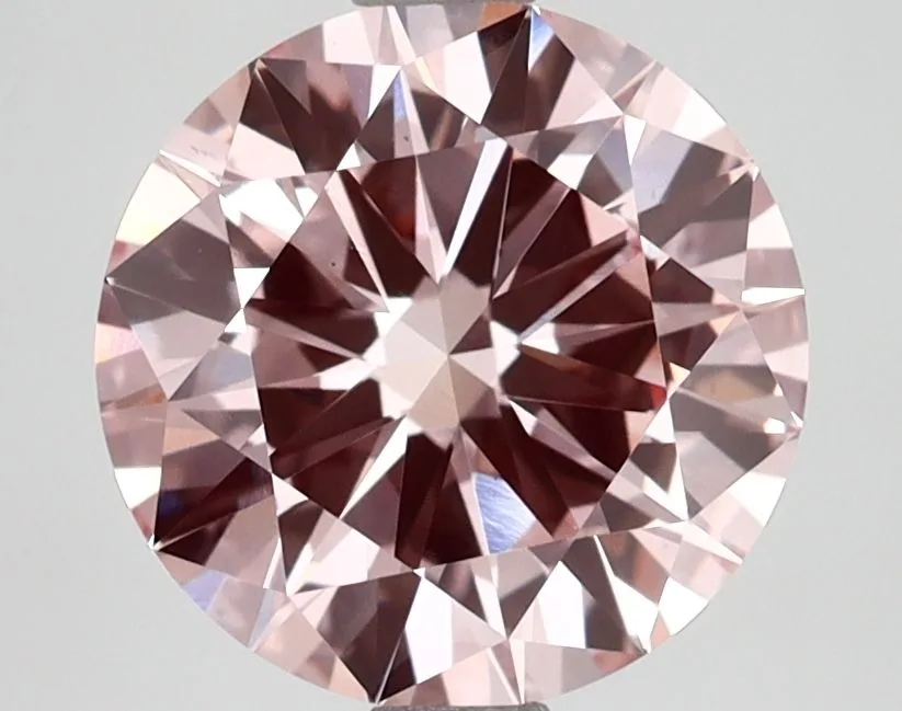 2.5 Carat Round Fancy Intense Pink VS1 Lab Diamond 1 2.5 Carat Round Fancy Intense Pink VS1 Lab Diamond