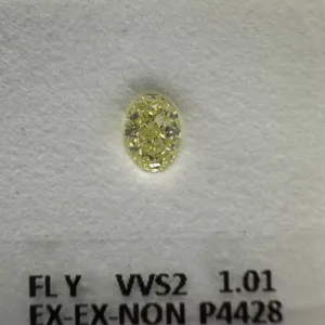 1.01 Carat Oval Fancy Light Yellow VVS2 Natural Diamond