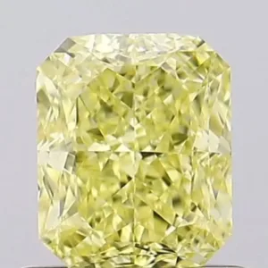 0.71 Carat Radiant Fancy Intense Yellow VVS1 Natural Diamond