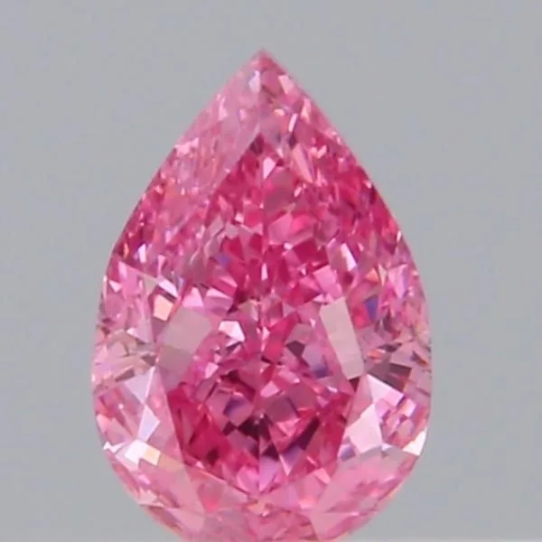 0.1 Carat Pear Fancy Vivid Pink Natural Diamond