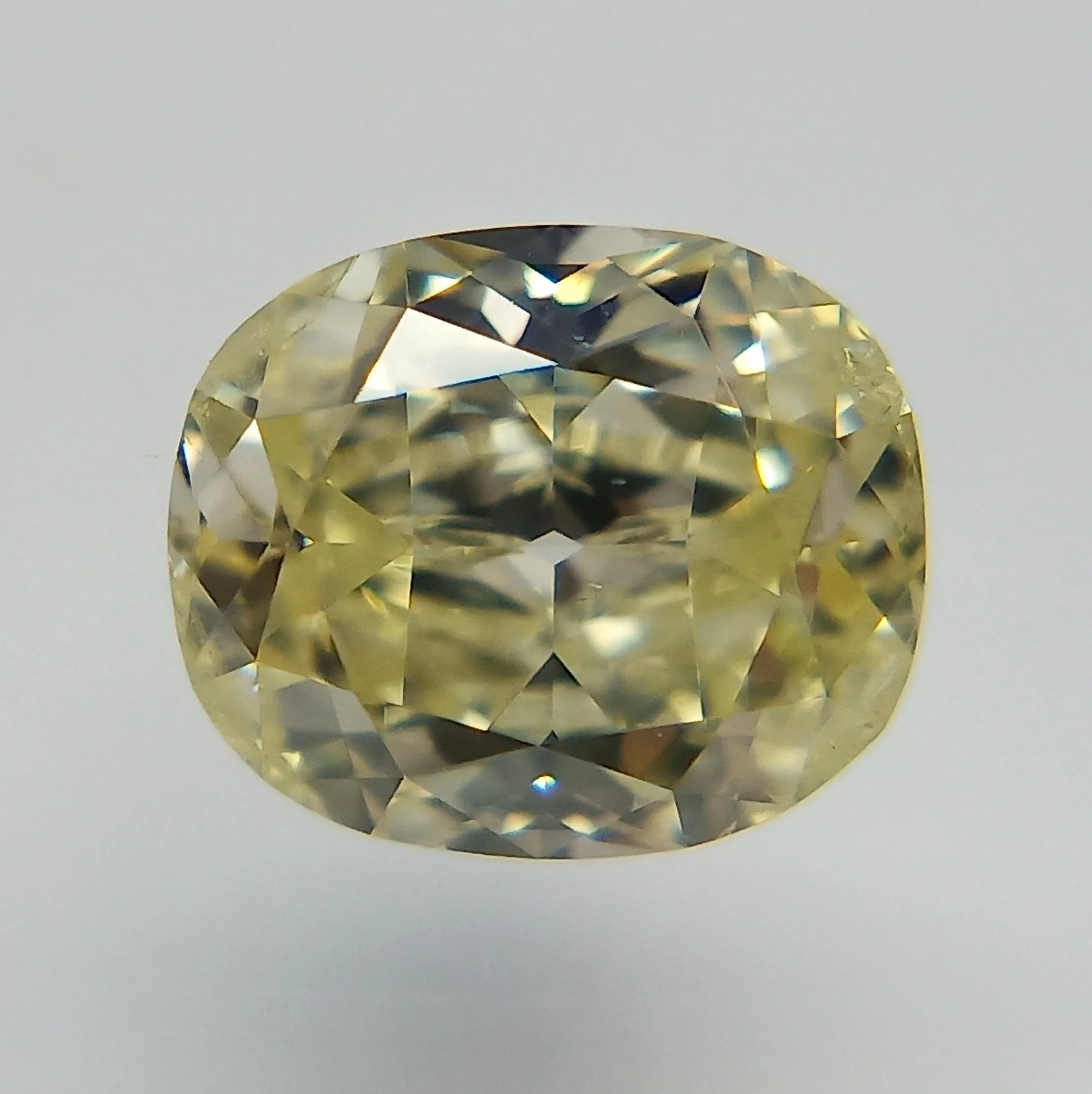 0.51 Carat Cushion Modified Fancy Light Yellow Natural Diamond