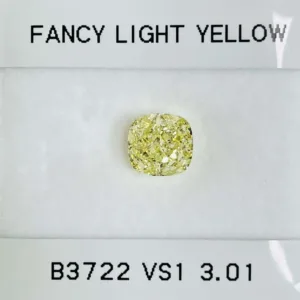 3.01 Carat Cushion Brilliant Fancy Light Yellow VS1 Natural Diamond