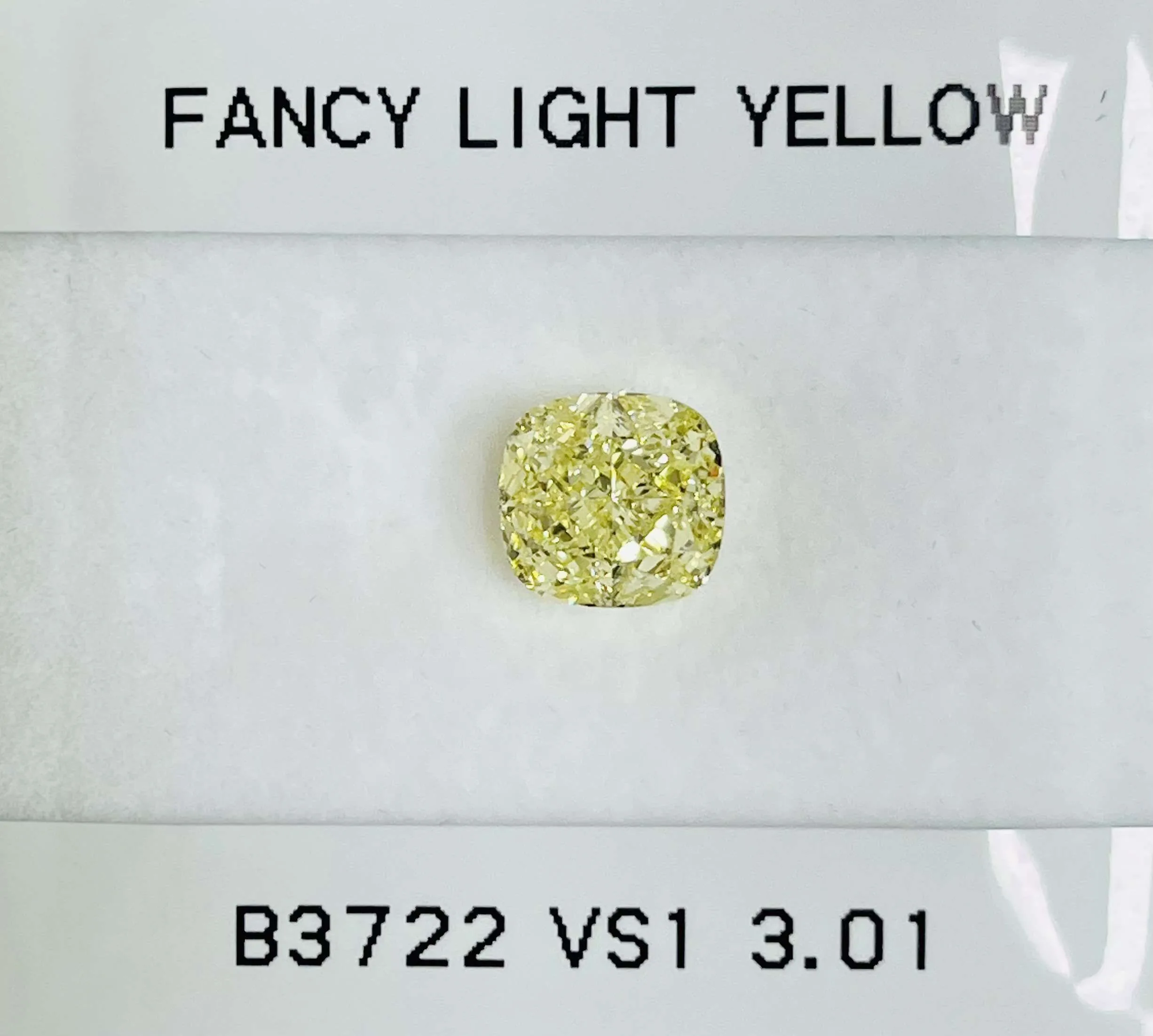 3.01 Carat Cushion Brilliant Fancy Light Yellow VS1 Natural Diamond 1 3.01 Carat Cushion Brilliant Fancy Light Yellow VS1 Natural Diamond