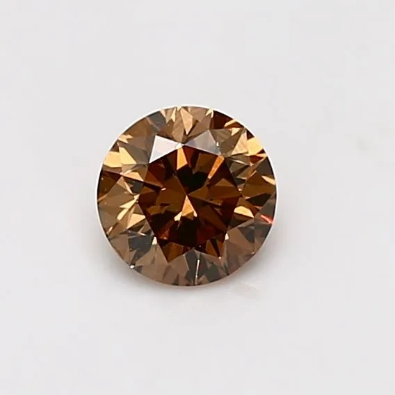 0.51 Carat Round Fancy Deep Yellow VS2 Natural Diamond