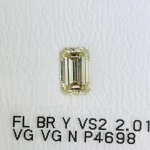 2.01 Carat Emerald Fancy Light Yellow VS2 Natural Diamond