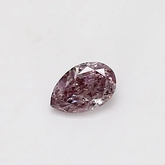0.23 Carat Pear Fancy Pink I2 Natural Diamond