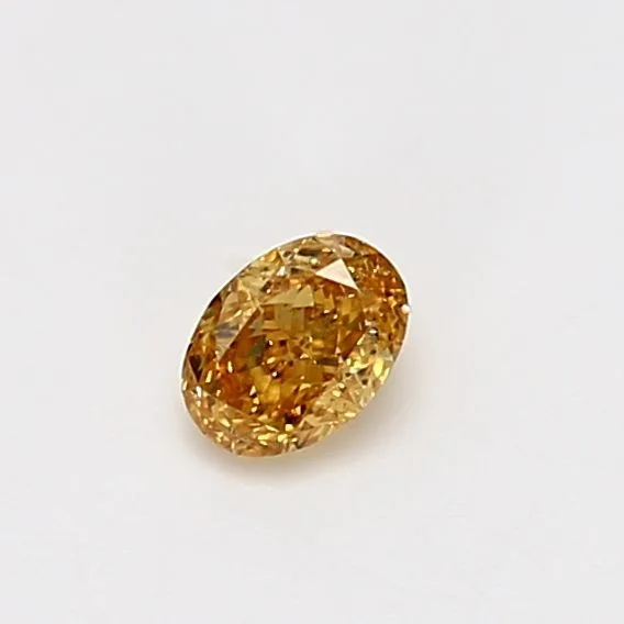 0.26 Carat Oval Fancy Intense Orange Yellow SI1 Natural Diamond