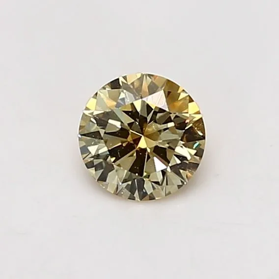 0.46 Carat Round Fancy Yellow VVS2 Natural Diamond