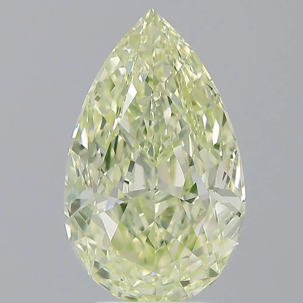 2.52 Carat Pear Fancy Light Yellow VS2 Natural Diamond