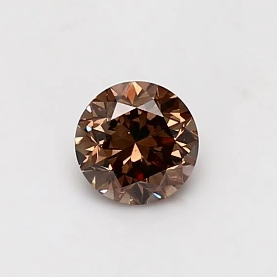 0.51 Carat Round Fancy Dark Brown VS1 Natural Diamond