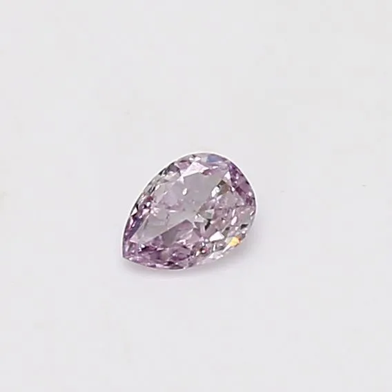 0.13 Carat Pear Fancy Purple Pink Natural Diamond