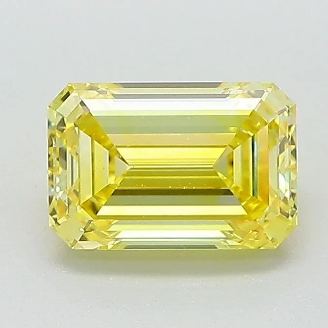 1.29 Carat Fancy Vivid Yellow VVS2 EMERALD Lab Diamond