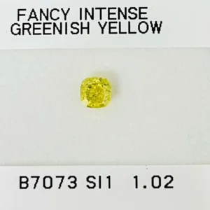 1.02 Carat Cushion Brilliant Fancy Intense Yellow SI1 Natural Diamond