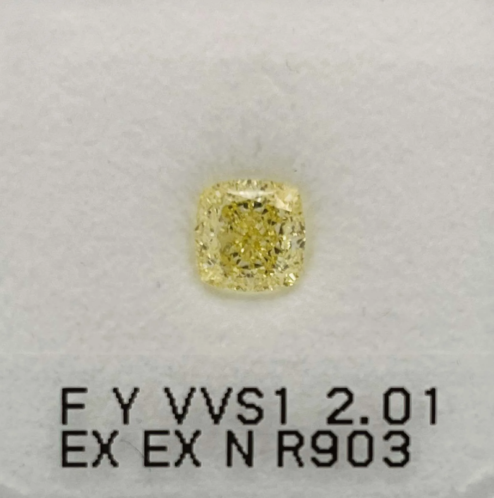 2.01 Carat Cushion Brilliant Fancy Yellow VVS1 Natural Diamond 1 2.01 Carat Cushion Brilliant Fancy Yellow VVS1 Natural Diamond