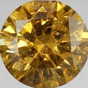 0.5 Carat Round Fancy Deep Yellow Natural Diamond
