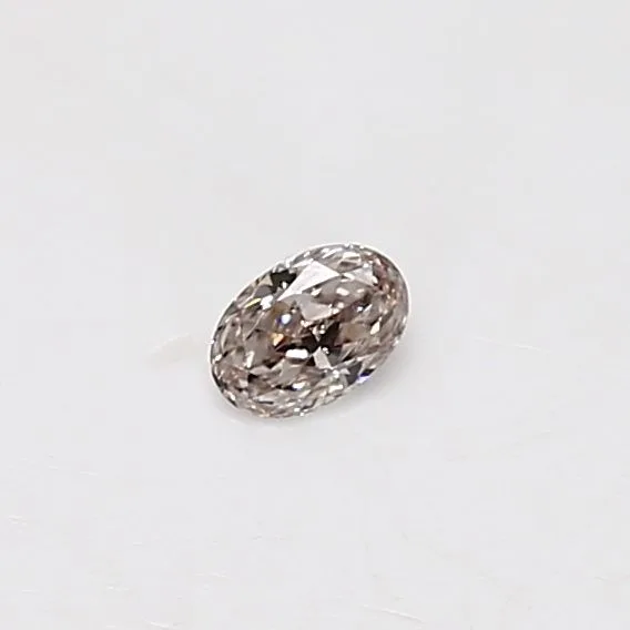 0.1 Carat Oval Fancy Light Brown Natural Diamond