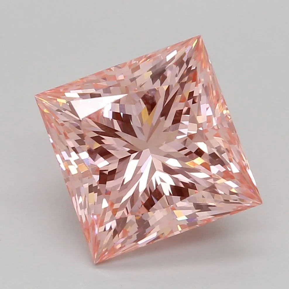 2.0 Carat Fancy Vivid Pink VVS2 PRINCESS Lab Diamond