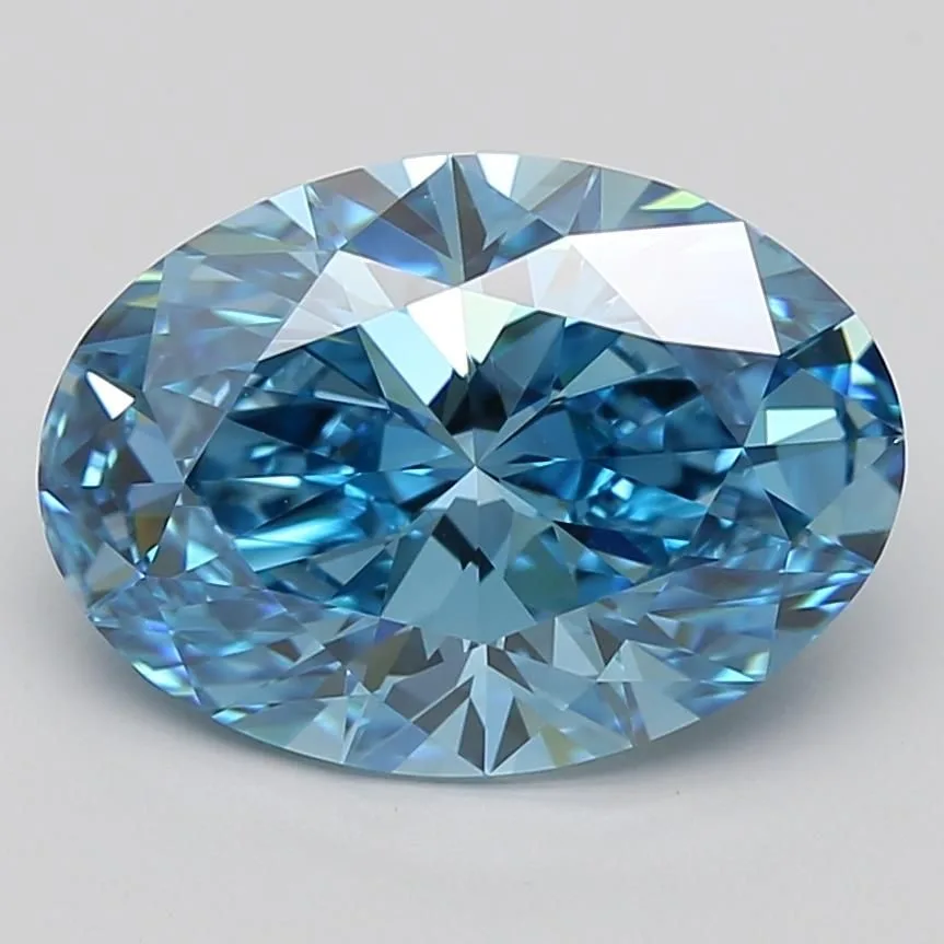 3.55 Carat Fancy Vivid Blue VVS2 OVAL Lab Diamond