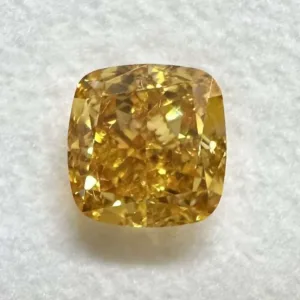 1.01 Carat Cushion Brilliant Fancy Vivid Yellow Orange SI2 Natural Diamond