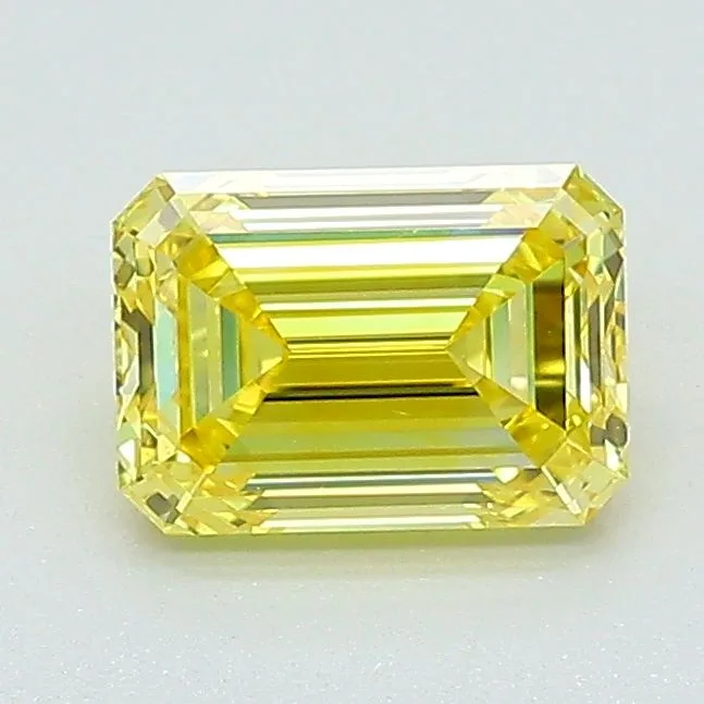 1.02 Carat Fancy Vivid Yellow VS1 EMERALD Lab Diamond