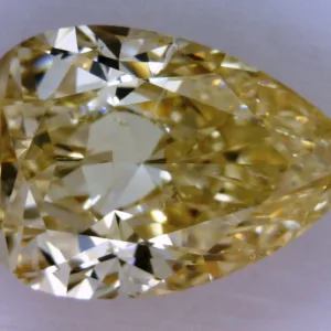1 Carat Pear Fancy Light Yellow SI2 Natural Diamond