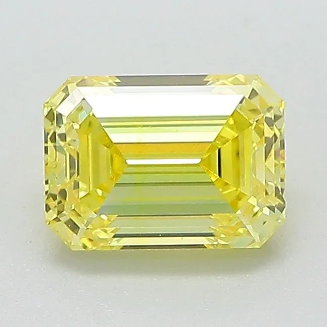 1.25 Carat Fancy Vivid Yellow VVS1 EMERALD Lab Diamond
