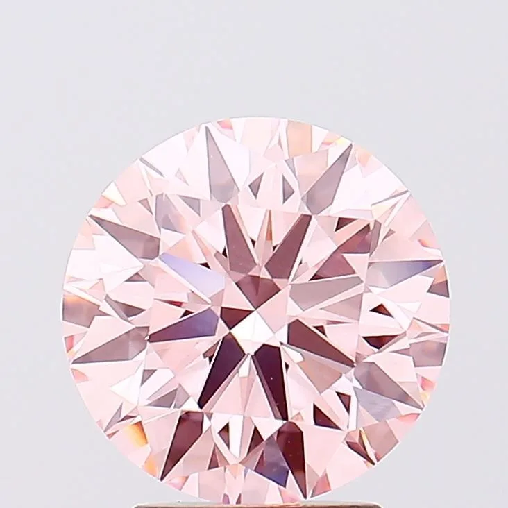 3.1 Carat Round Fancy Intense Pink VVS2 Lab Diamond