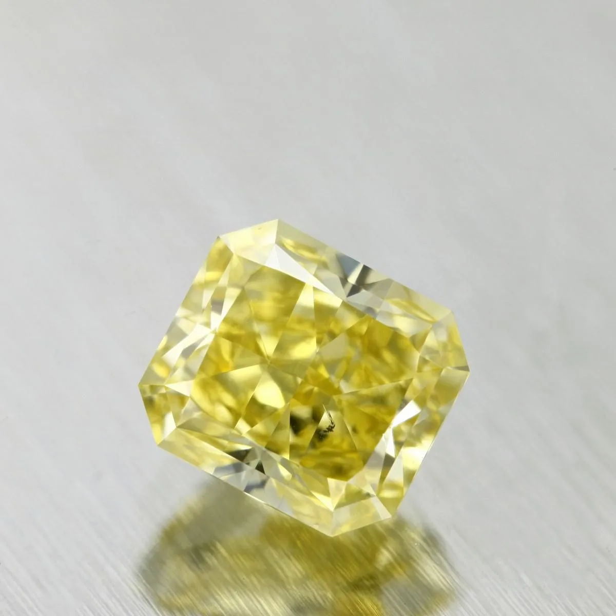 1.02 Carat Radiant Fancy Intense Yellow SI2 Natural Diamond