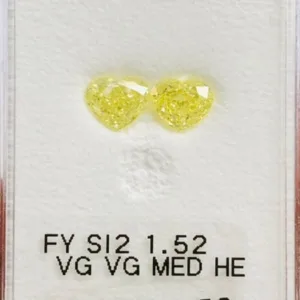 1.52 Carat Heart Fancy Yellow SI2 Natural Diamond