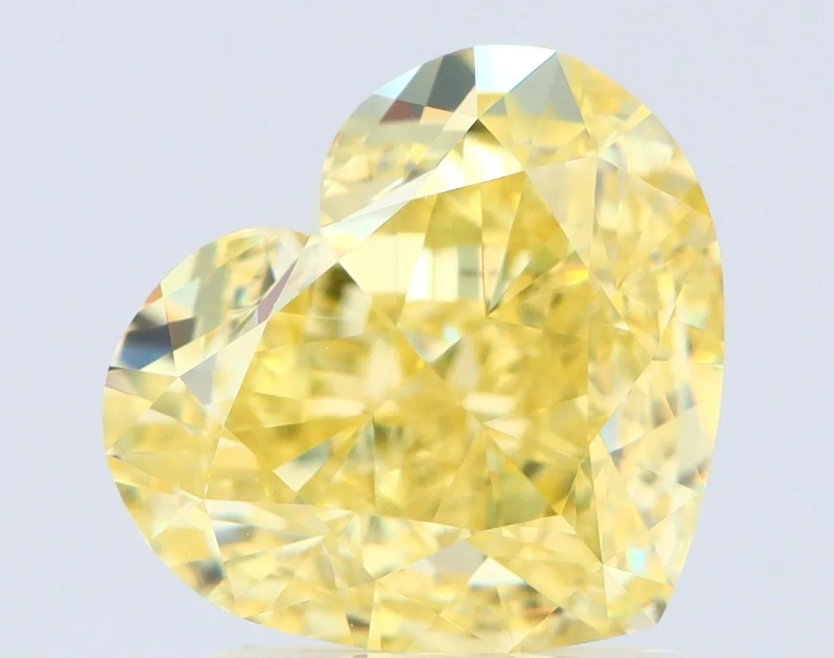 2.02 Carat Heart Fancy Intense Yellow VVS1 Natural Diamond 1 2.02 Carat Heart Fancy Intense Yellow VVS1 Natural Diamond