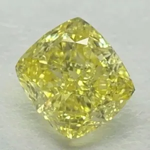 1.01 Carat Cushion Brilliant Fancy Intense Yellow VS2 Natural Diamond
