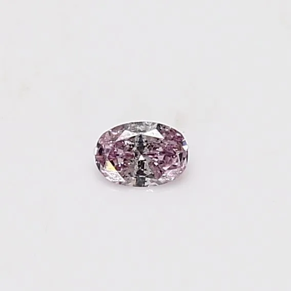 0.09 Carat Oval Fancy Intense Pink Natural Diamond