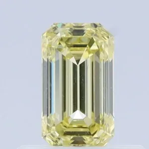 0.51 Carat Emerald Fancy Intense Yellow VVS2 Natural Diamond