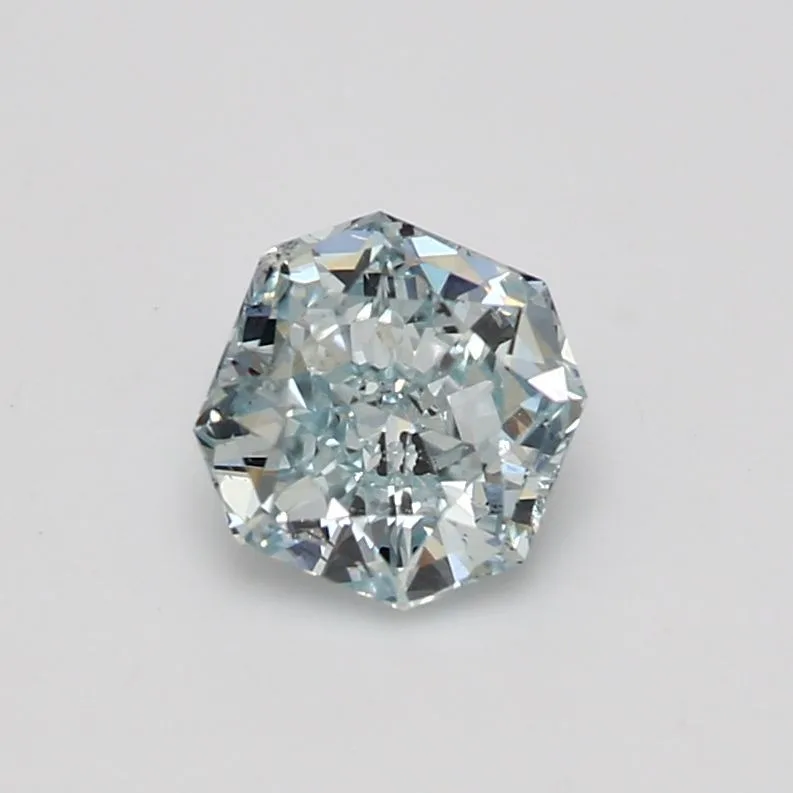 0.71 Carat Radiant Fancy Intense Green Yellow SI1 Natural Diamond