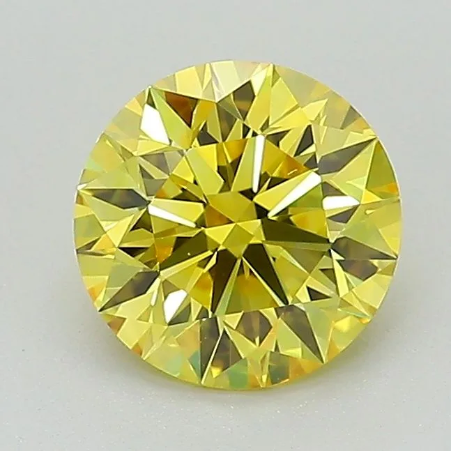1.34 Carat Round Fancy Intense Yellow VS1 Lab Diamond