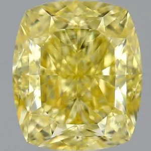 1.26 Carat Cushion Brilliant Fancy Yellow VVS2 Natural Diamond