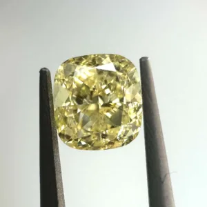0.7 Carat Cushion Brilliant Fancy Yellow SI1 Natural Diamond