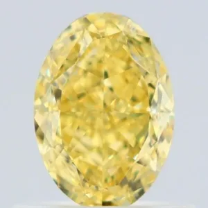 0.72 Carat Oval Fancy Intense Yellow VS1 Natural Diamond