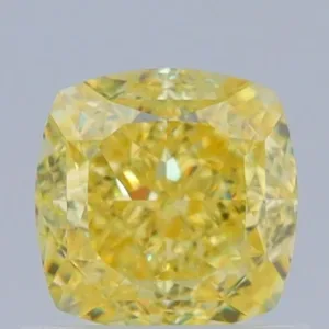 1.02 Carat Cushion Brilliant Fancy Intense Yellow VVS2 Natural Diamond