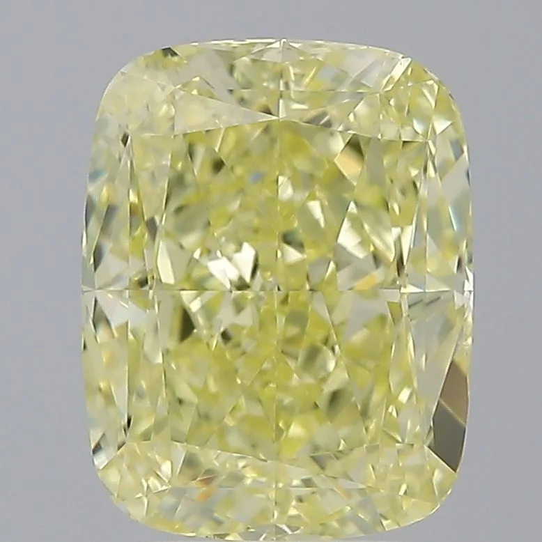 3 Carat Cushion Modified Fancy Intense Yellow VS2 Natural Diamond
