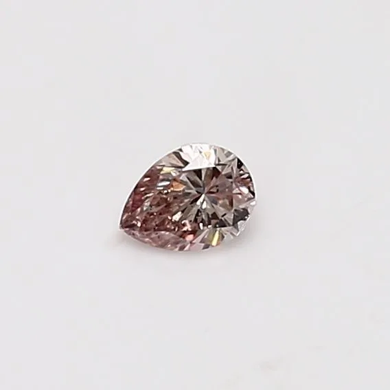 0.14 Carat Pear Fancy Brown Pink Natural Diamond