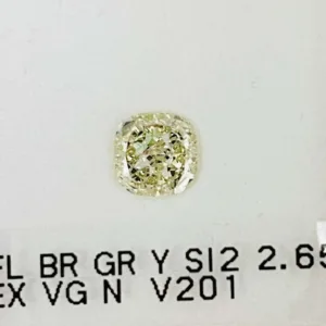 2.65 Carat Cushion Modified Fancy Light Yellow SI2 Natural Diamond